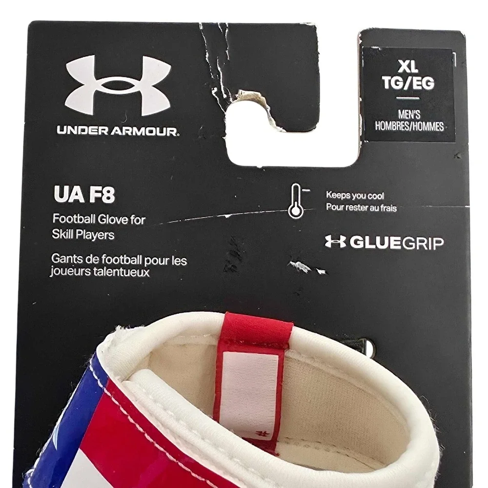 Under Armour UA F8 Receiver Football Gloves Texas Lonestar State LE Men's XL NWT